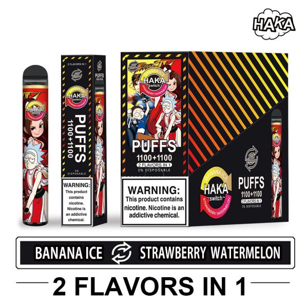 HAKA Switch Banana Ice & Strawberry Watermelon Çift Aromalı Kullan at Pod